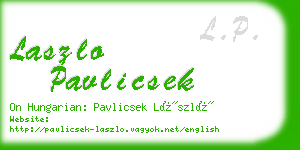 laszlo pavlicsek business card